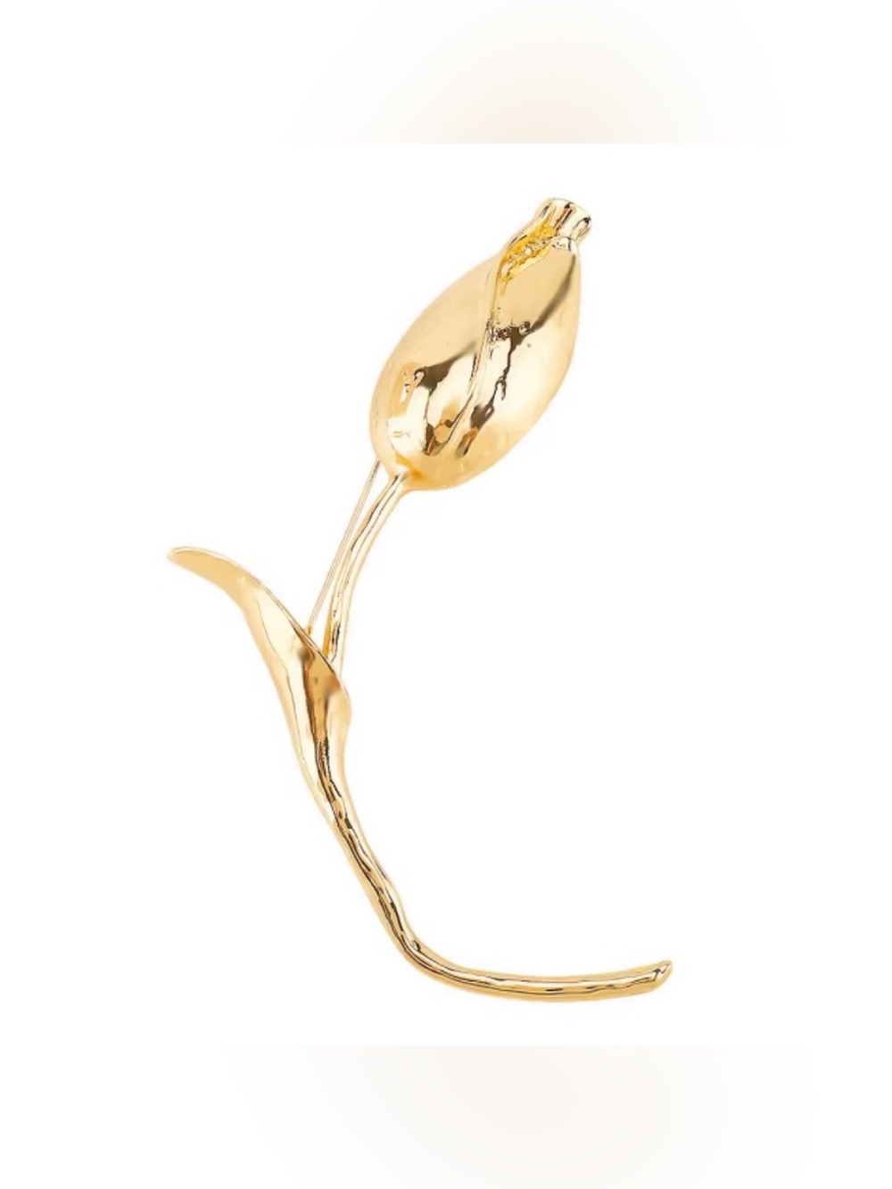 New Tulip Brooch Gold Pin - Picture 3 of 5